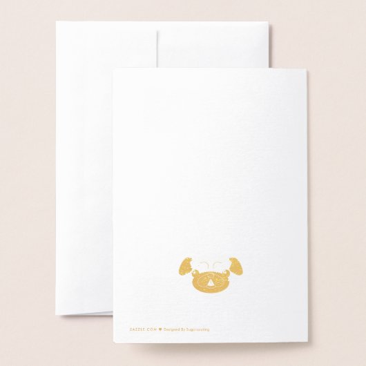 Haben Sie eine Pugtastic Birthday Gold Foil Geburt Folienkarte (Rückseite mit Umschlag)