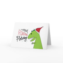 Haben Sie eine Roaring Holiday T-Rex Santa Card