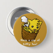 Haben Sie eine Schale Miezekatzetee? Button (Vorne & Hinten)