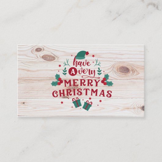 Haben Sie eine sehr frohe Weihnachts-Message-Busin Visitenkarte (Vorderseite)