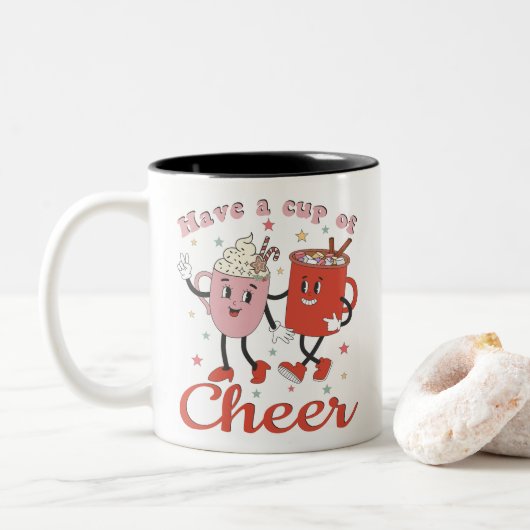 Haben Sie eine Tasse Cheer Retro Rosa Weihnachten (Mit Donut)
