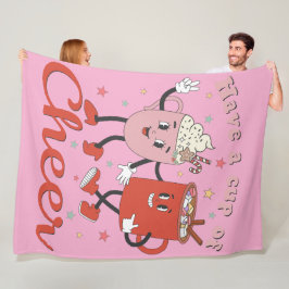 Haben Sie eine Tasse Cheer Retro Rosa Weihnachten Fleecedecke