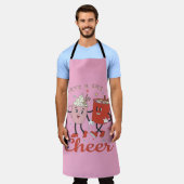 Haben Sie eine Tasse Cheer Retro Rosa Weihnachten Schürze (Getragen)