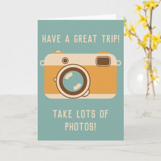 Haben Sie eine tolle Trip Bon Voyage Camera Grußka Karte (Gelbe Blume)