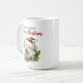 Haben Sie einen beary frohen Weihnachten Polar Bär Kaffeetasse (Vorderseite Links)