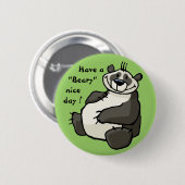 Haben Sie einen beary schönen Tag Button (Vorne & Hinten)