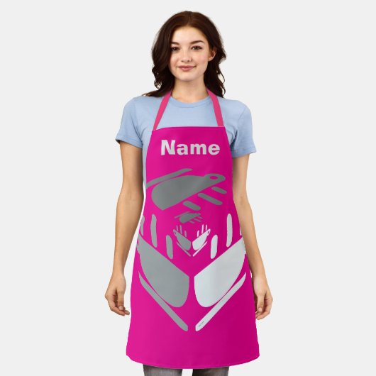 Haben Sie einen Cup Java PERSONALISIEREN Hot Pink Schürze (Getragen)