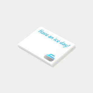 "Haben Sie einen Eistag!" Kräuselnde klebrige Post-it Klebezettel