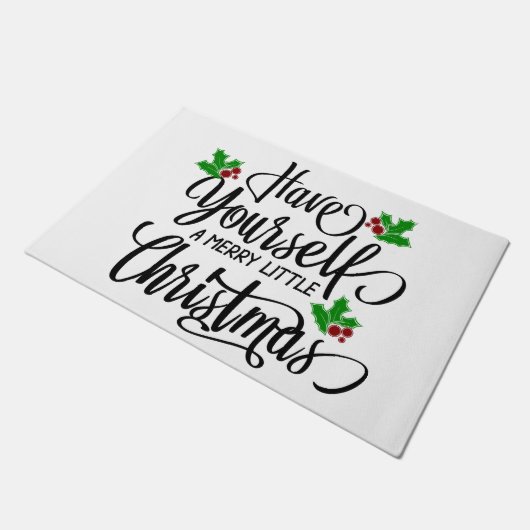 Haben Sie einen fröhlichen kleinen Weihnachtsurlau Fußmatte (Schrägansicht)