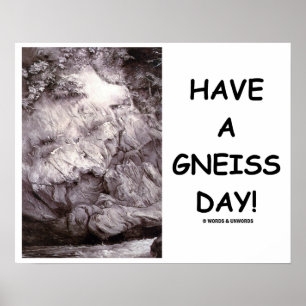 Haben Sie einen Gneis-Tag! Geologie-Gneis-Felsen Poster