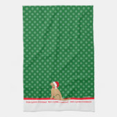 Haben Sie einen Golden Christmas Hund Green Kittuc Geschirrtuch (Vertikal)