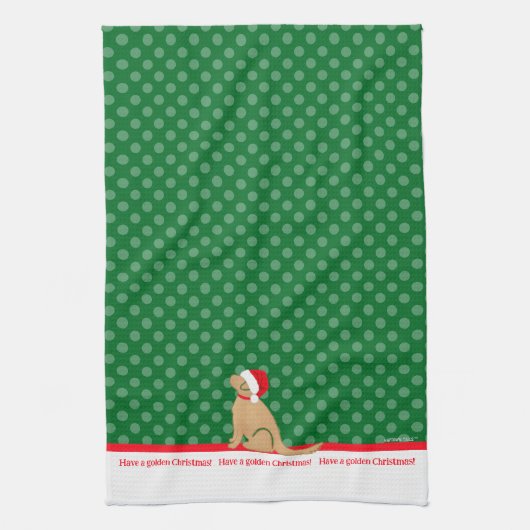 Haben Sie einen Golden Christmas Hund Green Kittuc Geschirrtuch (Vertikal)