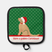 Haben Sie einen goldenen Weihnachts-Grünen-Potbesi Topflappen (Vorderseite)