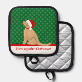 Haben Sie einen goldenen Weihnachts-Grünen-Potbesi Topflappen (Vorderseite/Rückseite)