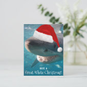 Haben Sie einen großen weißen Weihnachtshai Austra Postkarte (Stehend Vorderseite)