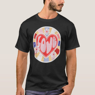 Haben Sie einen guten Tag Retro Liebe und Blume äs T-Shirt