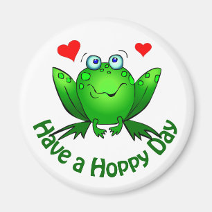 Haben Sie einen hoppigen Tag Süßer grüner Frosch m Magnet