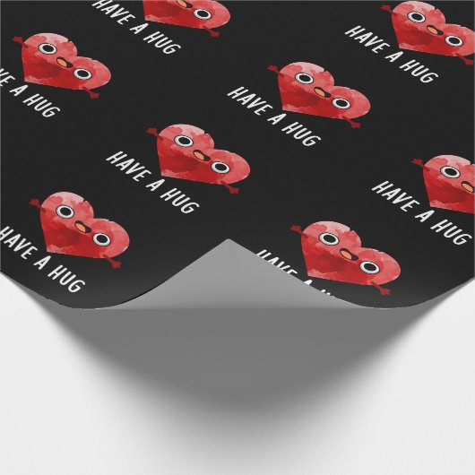 Haben Sie einen Hug Funny Heart Pun Dark BG Geschenkpapier (Ecke)
