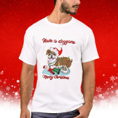 Haben Sie einen Hund frohe Weihnachts Bulldoggen W T-Shirt