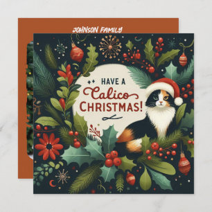 Haben Sie einen Kalico Chritmas Kranz Feiertagskarte