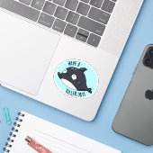 Haben Sie einen Killer Day Funny Killer Whale Puff Aufkleber (Laptop mit iPhone)
