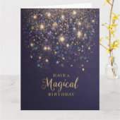 "Haben Sie einen magischen Geburtstag mit Glitzer  Karte (Gelbe Blume)