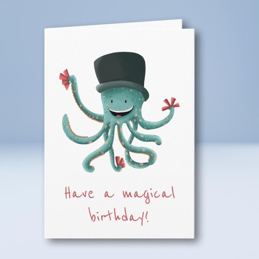 Haben Sie einen magischen Geburtstag Octopus Magic Karte
