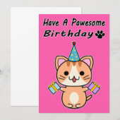 Haben Sie einen Pawesome Geburtstag - Ginger Tabby (Vorne/Hinten)