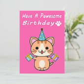 Haben Sie einen Pawesome Geburtstag - Ginger Tabby (Stehend Vorderseite)
