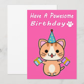 Haben Sie einen Pawesome Geburtstag - Ginger Tabby (Vorne/Hinten)