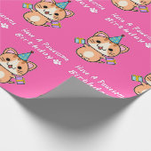 Haben Sie einen Pawesome Geburtstag - Ginger Tabby Geschenkpapier (Ecke)