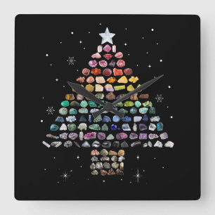 Haben Sie einen Rockin Weihnachten Kristallbaum Ro Quadratische Wanduhr