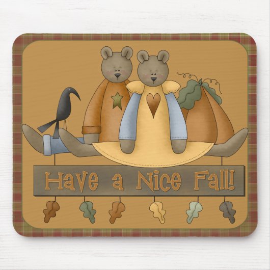 "Haben Sie einen schönen Fall" Herbst Teddy Bars M Mousepad (Vorne)