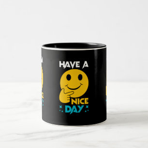 Haben Sie einen schönen Tag Emoji Zweifarbige Tasse