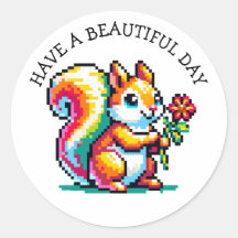 Haben Sie einen schönen Tag | Pixel Art Squirrel