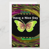 Haben Sie einen schönen Tag: Schöne Schmetterlings Briefpapier (Vorne/Hinten)