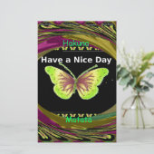 Haben Sie einen schönen Tag: Schöne Schmetterlings Briefpapier (Stehend Vorderseite)