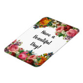 Haben Sie einen schönen Tag Vintagen Blumenzettel  Magnet (Linke Seite)