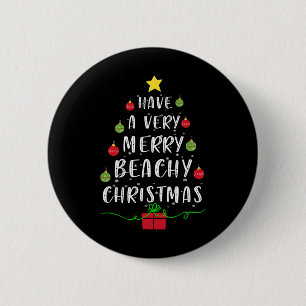 Haben Sie einen sehr frohen Strand Weihnachtsbaum  Button