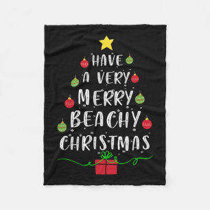Haben Sie einen sehr frohen Strand Weihnachtsbaum Fleecedecke