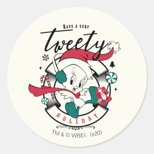 Haben Sie einen sehr TWEETY™ Urlaub Runder Aufkleber (Vorderseite)