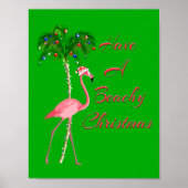 Haben Sie einen Strand Weihnachten Flamingo Poster (Vorne)