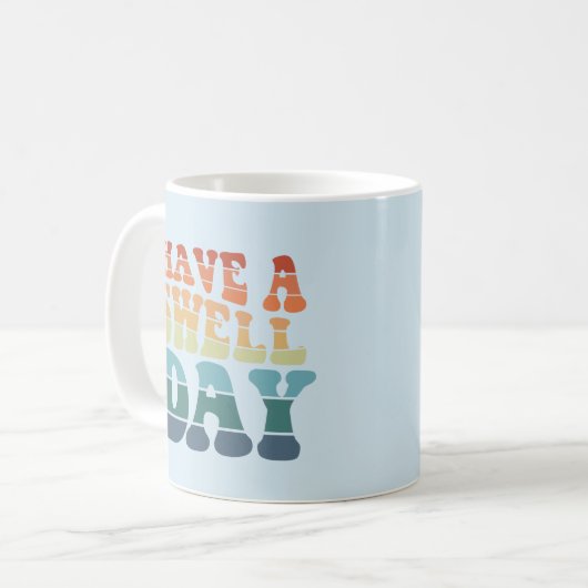 Haben Sie einen Swell Day moderne Regenbogentypogr Kaffeetasse (Vorderseite Links)