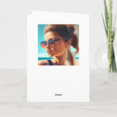 Haben Sie einen tollen Sommer | Schöne Frau am Str Karte (Rückseite)