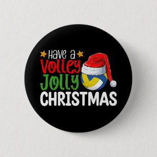 Haben Sie einen Volley Jolly Weihnachten Volleybal Button
