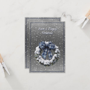 Haben Sie einen zauberhaften Weihnachtskranz Blue  Karte