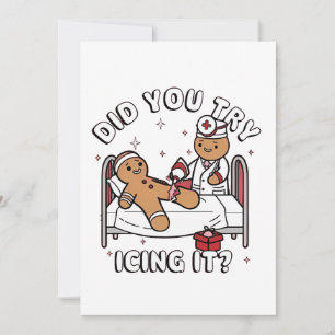 Haben Sie es mit Eiscreme-Gingerbread-Weihnachtsnu Einladung