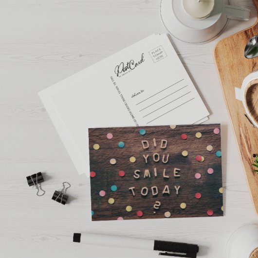 Haben Sie gelächelt Senden Sie einen Hinweis sagen Postkarte