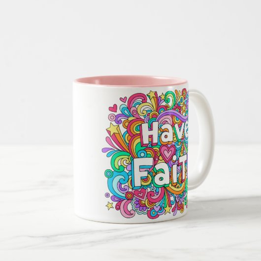 HABEN Sie GLAUBE psychedelisches Groovy Zweifarbige Tasse (VorderseiteRechts)