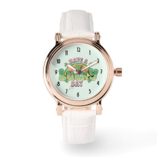 Haben Sie Glück Retro Typografie Armbanduhr